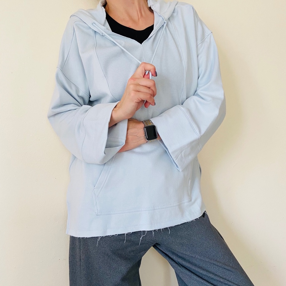 New Nike yoga hoodie top raw hem pastel